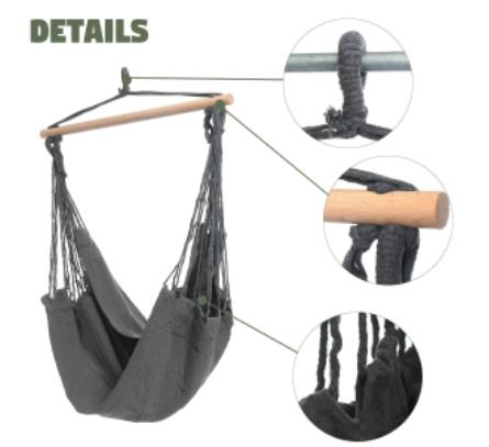 BRAND NEW Portable Hanging Hammock Chair Swing Thicken Porch Seat Garden Outdoor Camping Patio Travel