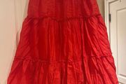 Red Maxi Tiered Skirt Chappell Roan