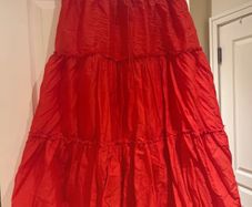 Red Maxi Tiered Skirt Chappell Roan