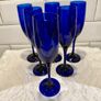 Cobalt Blue flute glasses Image 2