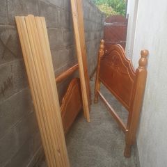 Wooden double bed frame and Love 2 Sleep mattress