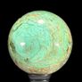 Polished Green Smithsonite Sphere with Natural Vug Vain on Display Stand (14.6 x 7.1cm) - Natural Stone Image 4