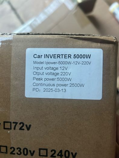 New PureSine Wave Inverter DC 12v  AC 220v Power 5000W Car Inverter Converte With LED Display NEW