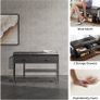 Shoe Bench with Cushion, Storage Bench with Padded Seat, Metal Shoe Racks and Fabric Drawers Image 4