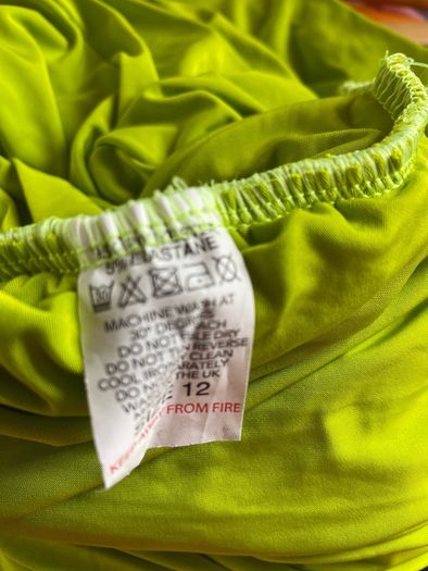 Pink Vanilla high neck green ruched dress size 12 - New