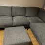 Grey Fabric Corner Sofa with Matching Ottoman Image 6