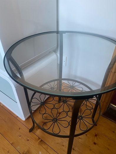 Cast iron glass coffee table