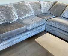 Silver crashed select corner sofa