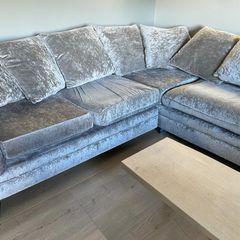 Silver crashed select corner sofa