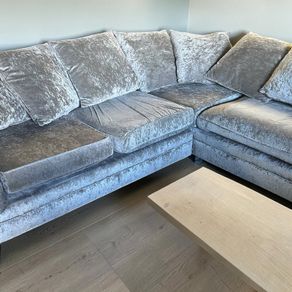 Silver crashed select corner sofa