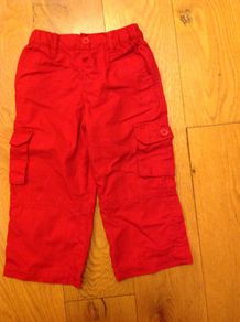 Lovely Red Lined Trousers Age 12-18 Months
