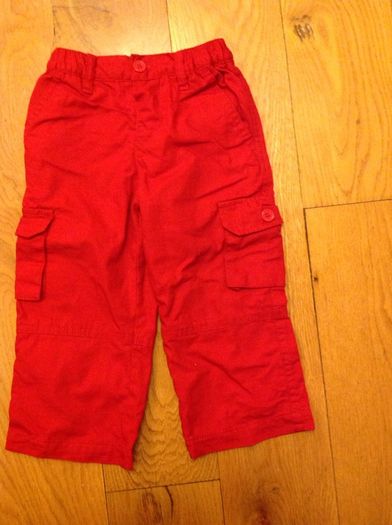 Lovely Red Lined Trousers Age 12-18 Months