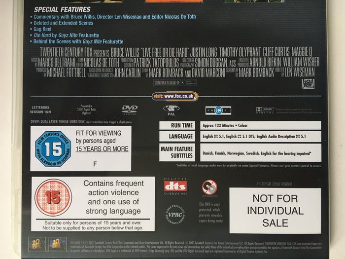 Die Hard 1-4 Collection [1988-1995] Bruce Willis [4xMovie DVDs]