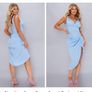 Baby blue knot strap corset detail midi dress Image 2
