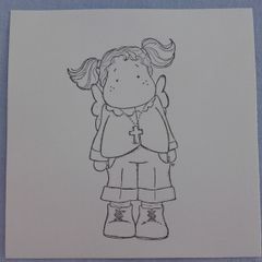 Tilda Wearing a Cross - Magnolia Rubber Stamp