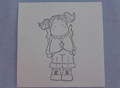 Tilda Wearing a Cross - Magnolia Rubber Stamp
