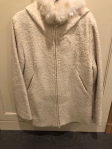 white wool coat with hood