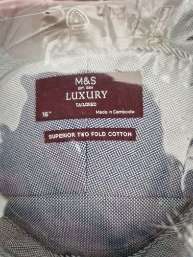 Brand New M&S Luxury Tailored Shirt Size 16