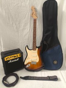 LEFT HANDED Squier Affinity Strat + Marshall Amp Bundle