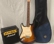 LEFT HANDED Squier Affinity Strat + Marshall Amp Bundle