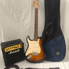 LEFT HANDED Squier Affinity Strat + Marshall Amp Bundle