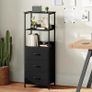 5-Tier Bookcase, Freestanding Bookcase for Living Room Bedroom Home Office, Tall Bookshelf with 3 Fabric Storage Drawers, Shelving Unit Open Storage Display Shelf, Black Image 4