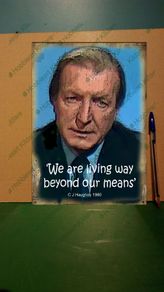 Charles Haughey tin metal sign