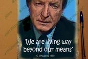 Charles Haughey tin metal sign