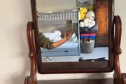 Antique mahogany dressing swing mirror