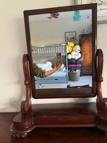 Antique mahogany dressing swing mirror