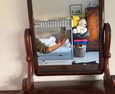 Antique mahogany dressing swing mirror