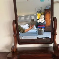 Antique mahogany dressing swing mirror