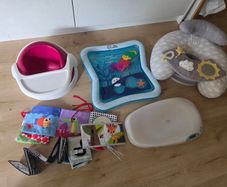 Baby Bundle - mamas and papas floor seats, baby scale, water mat, and sensory toys