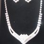 Silver/Crystal Bridal Neck Piece and Earrings Image 6
