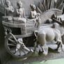 Ancient Chinese Bas-relief in Oak - Chinese Hand Carved Oak ,Antique Wall Art. (big thick and heavy) 22,8" x 21,5" thickness 8" Image 3