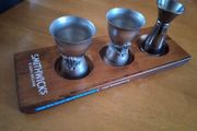 Smithwicks board with cocktail measures