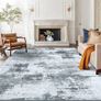 Modern Abstract Area Rugs Living Room 120x160cm, Machine Washable Non-Slip Short Pile Rug, Durable Faux Wool Carpet for Bedroom, Dining Room, Home Office, Grey Image 2