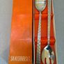 Retro Vintage salad serving spoons stainless steel c1960 Image 2