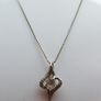 Vintage 925 Sterling Silver Ornate Clear Stone  Pendant & Necklace length 20" - 3g Image 3