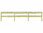3 pcs 2-Rail Garden Fences Impregnated Pinewood 510x60 cm