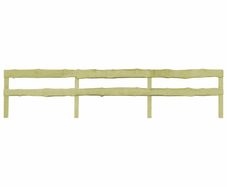 3 pcs 2-Rail Garden Fences Impregnated Pinewood 510x60 cm