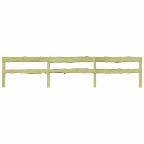 3 pcs 2-Rail Garden Fences Impregnated Pinewood 510x60 cm