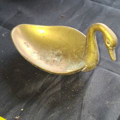 Beautiful Old Brass Swan Dish, Postage Available