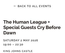 Human League Tickets