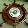 Vintage Barigo barometer. Brass and wood surround. Image 2