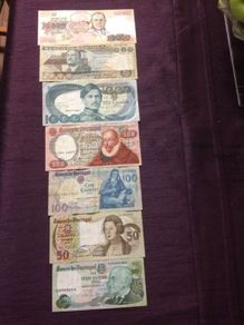 Full set of Portuguese notes from 1970s