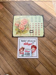 Vintage Metal Callander & Kellogg Tin signs