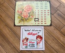 Vintage Metal Callander & Kellogg Tin signs