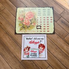 Vintage Metal Callander & Kellogg Tin signs