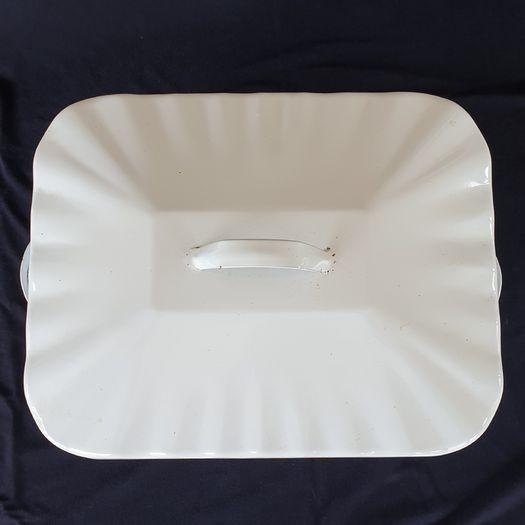 Enamel bread bin white vintage farmhouse